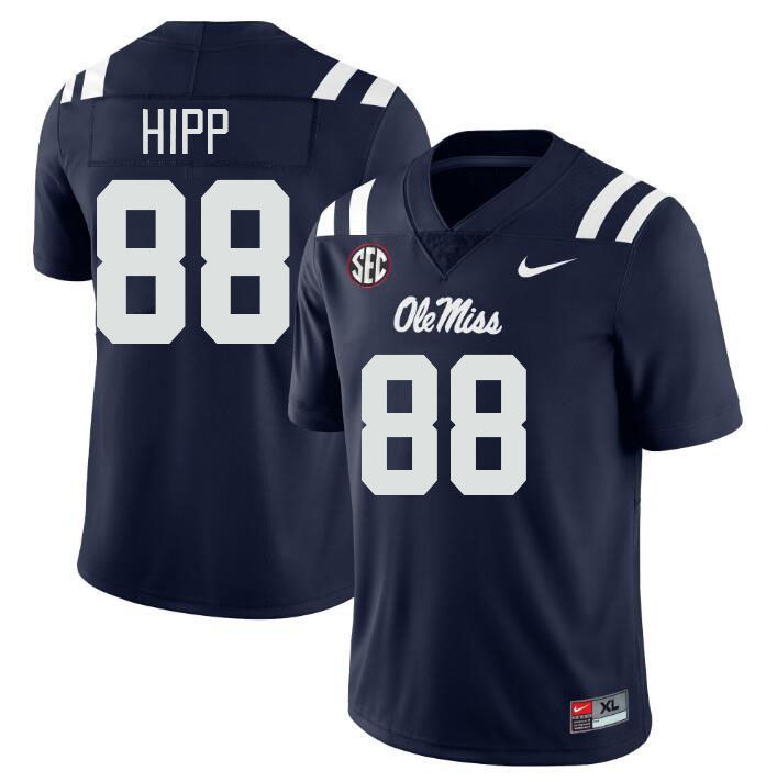 Men #88 Dillon Hipp Ole Miss Rebels College Football Jerseys Stitched-Navy